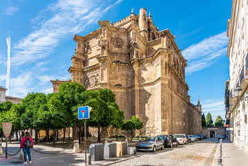 Granada, Spain October 17th, 2019. VView of the Royal Monastery of San Jerónimo from Calle Compás de San Jerónimo on a sunny day with clear skies. © Alessandro