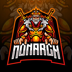 King mascot esport logo design