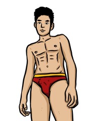 Fototapeta premium cartoon cute man on white background