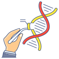 
Genetic testing icon in flat design, biological research 

