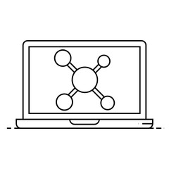 
A flat design of molecular structure icon
