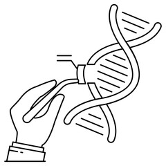 
Genetic testing icon in flat design, biological research 
