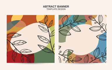 Abstact tropical summer banner design