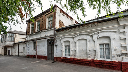 Fototapeta na wymiar Old brick houses in Guba city, Azerbaijan