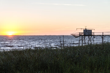 sunset over the river