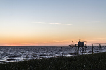 sunset over the river