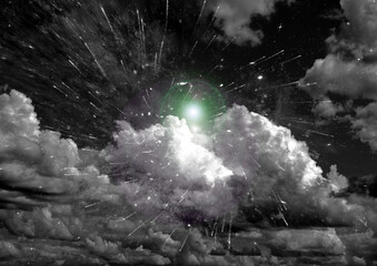 galaxy in a free space. 3D rendering