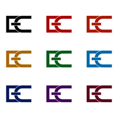 Initial letter EC logo, color set