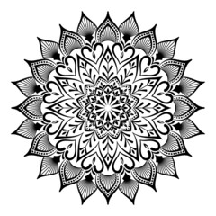 mandala isolated for henna or tattoo. mandala for coloring book . mandala Islamic style . decorative mandala Design	