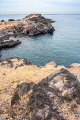 Tenerife, Spain. October 25th, 2019. Lava formations by the sea on the volcanic island of Tenerife.