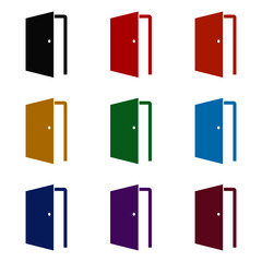Open Door Icon, color set