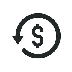 Chargeback glyph icon, line style.
Chargeback is a time when money is held by the bank because of a dispute when a card transaction occurs. Vector illustration. Design on white background. EPS 10