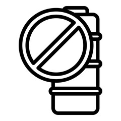 Broken battery icon. Outline broken battery vector icon for web design isolated on white background