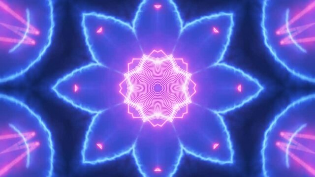 Bright Kaleidoscope visual with  abstract flame fractal animation.