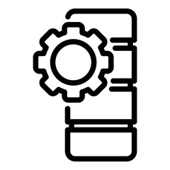Gear wheel battery icon. Outline gear wheel battery vector icon for web design isolated on white background