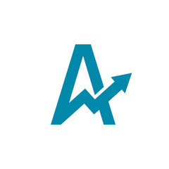 classic letter A with a up arrow good for a business logo or finance graphic assets