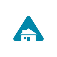 simple triangle with a house inside. letter A logo. good for real estate company.