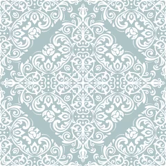 Fototapete Orient classic pattern. Seamless abstract blue and white background with vintage elements. Orient background. Ornament for wallpaper and packaging © Fine Art Studio