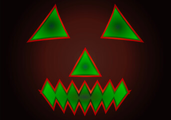 Fototapeta premium Rostro tenebroso verde para Halloween.