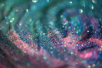 Abstract glitter lights colorful bokeh background in pastel blue pink and purple color