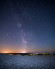 Voie lact&eacute;e au dessus de la dune du pilat gironde France