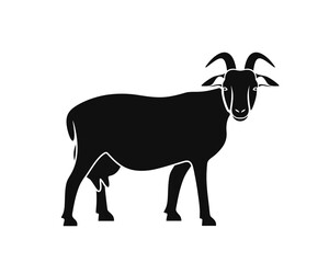 Goat logo. Isolated goat on white background