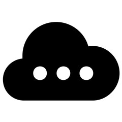 
Cloud chatting icon in solid design, cloud technology concept vector 
