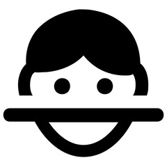 
Icon of facial recognition in solid design, face identification vector 
