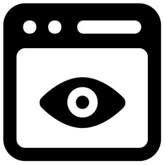 
Eye on web page, concert of web monitoring icon in solid vector 
