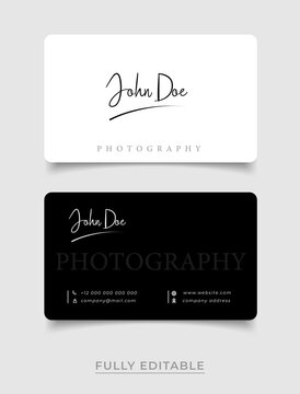 Photographer Business Card Template, Photography, Photo, Presentation. Logo, Logotype, Brand, Branding, Identity, Company, Stationery. Clean And Modern Style