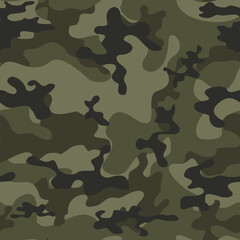 Fototapeta premium Abstraction seamless camo vector pattern for printing clothes, fabric. Khaki background. Modern.