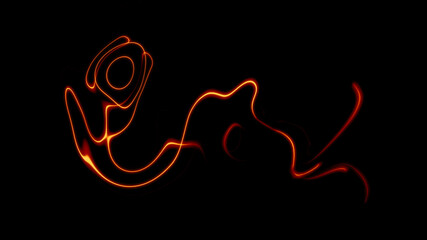 Fototapeta premium Fire blur circle neon lighting effects texture for text or copyspace on isolated background. Abstract light speed at motion exposure.
