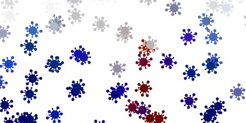 Light blue, yellow vector pattern with coronavirus elements.