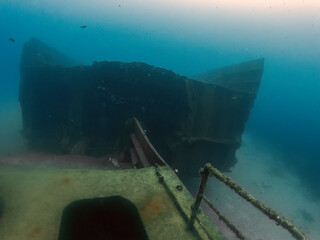 The wreck of the Um El Faroud off the coast of Malta