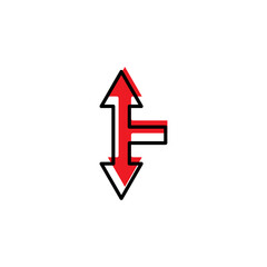 T-junction arrow flat icon. Design template vector