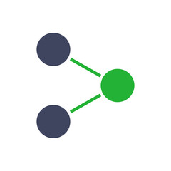 Share button colored icon. Feedback, social network activity, testimonial symbol