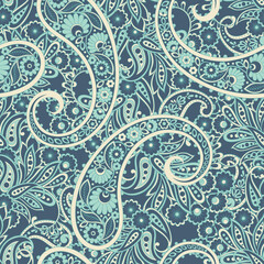 Paisley seamless pattern. Vector Vintage background in batik style