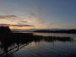 sunset over lake