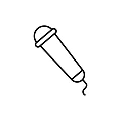 Retro microphone vector on white background. Mic silhouette. Flat stye vector illustration