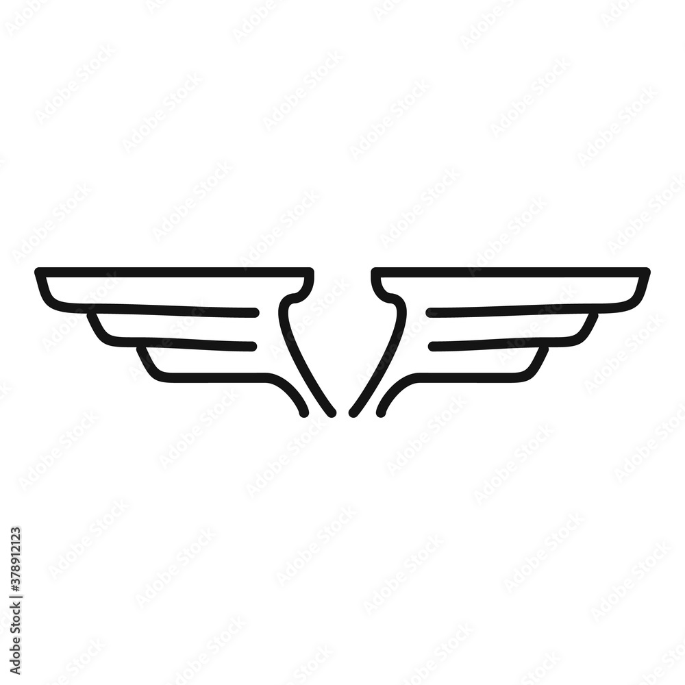 Wall mural design wings icon. outline design wings vector icon for web design isolated on white background