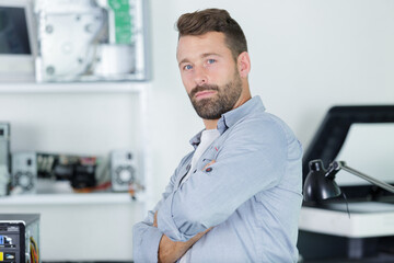 Fototapeta premium portrait of computer repairman specialist