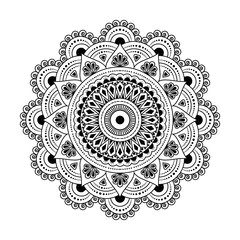 mandala isolated for henna or tattoo. mandala for coloring book . mandala Islamic style . decorative mandala Design	