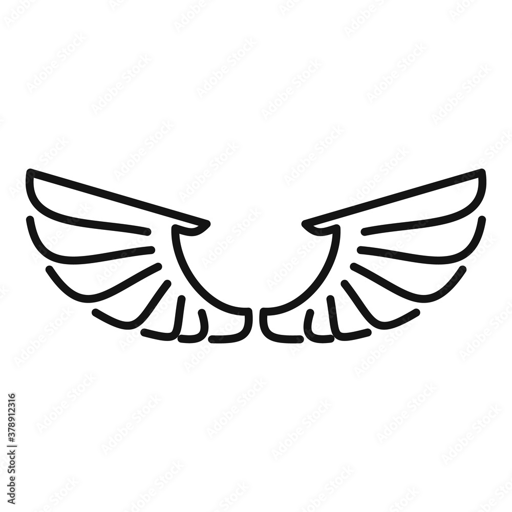 Wall mural flight wings icon. outline flight wings vector icon for web design isolated on white background
