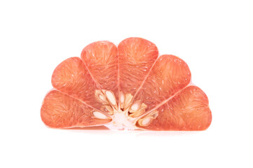 Pomelo with half of it isolated on the white background