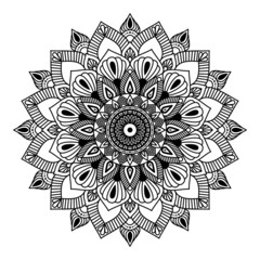 mandala isolated for henna or tattoo. mandala for coloring book . mandala Islamic style . decorative mandala Design	