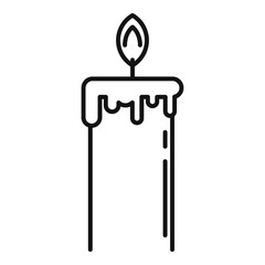 Sauna burning candle icon. Outline sauna burning candle vector icon for web design isolated on white background