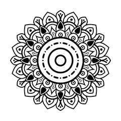 mandala isolated for henna or tattoo. mandala for coloring book . mandala Islamic style . decorative mandala Design