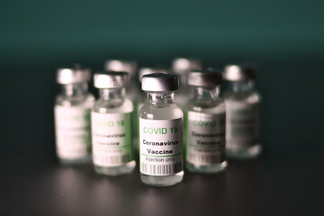Group of vaccines Covid 19 in laboratory.