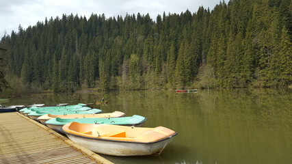 Boats on the Red lake,Lake Ghilcos,Harghita,Romania.2017