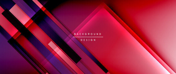 Dynamic lines on fluid color gradient. Trendy geometric abstract background for your text, logo or graphics